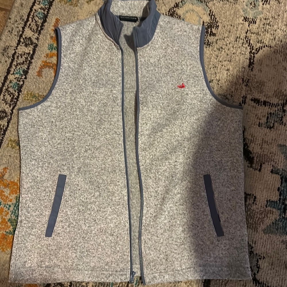 Southern marsh vest size large worn once gray with blue piping